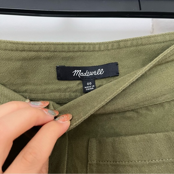 Madewell Olive Green A Line Swing Mini Skirt, 00 - Picture 2 of 5